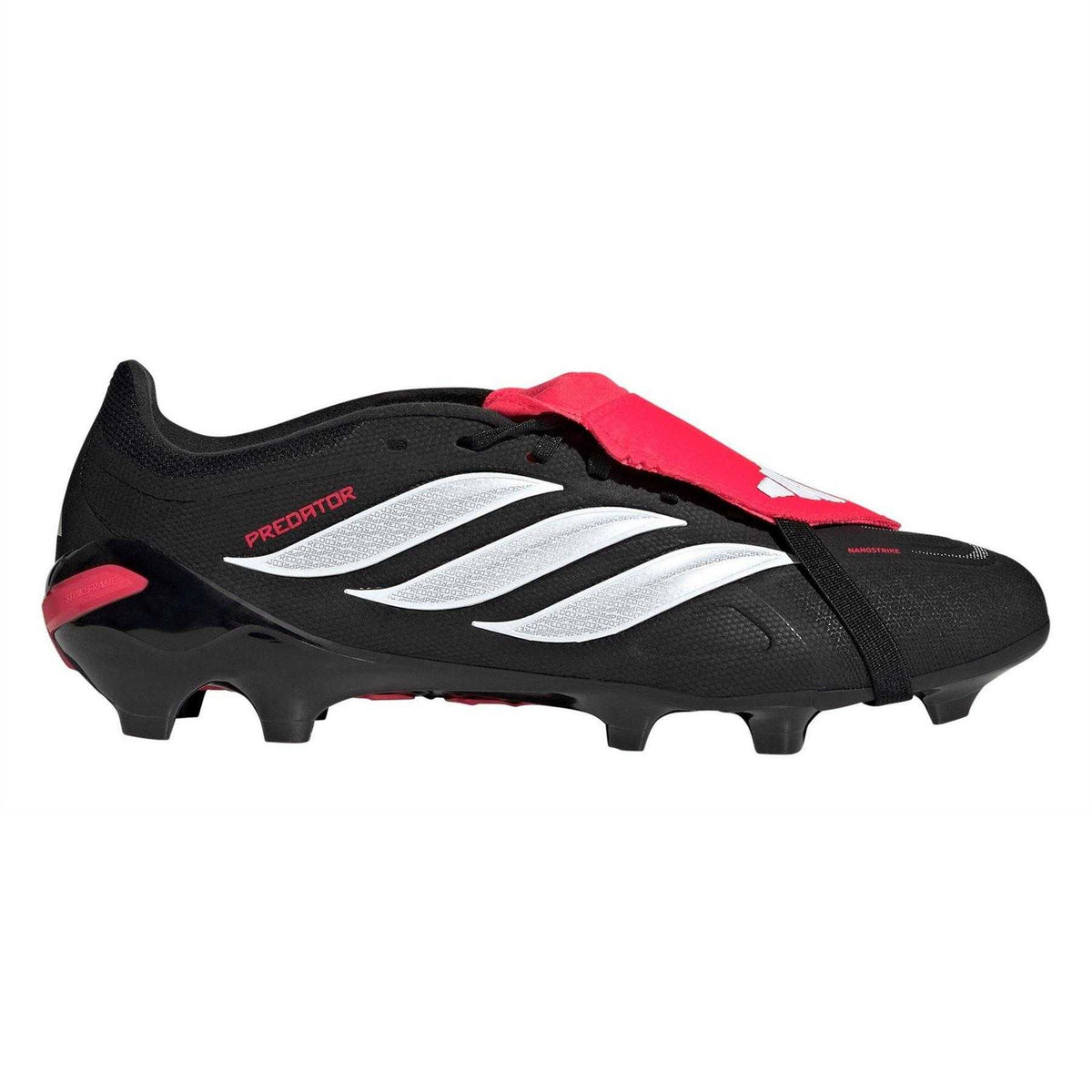 Black-Red - Front - Adidas Mens Fold Over Firm Ground Football Boots