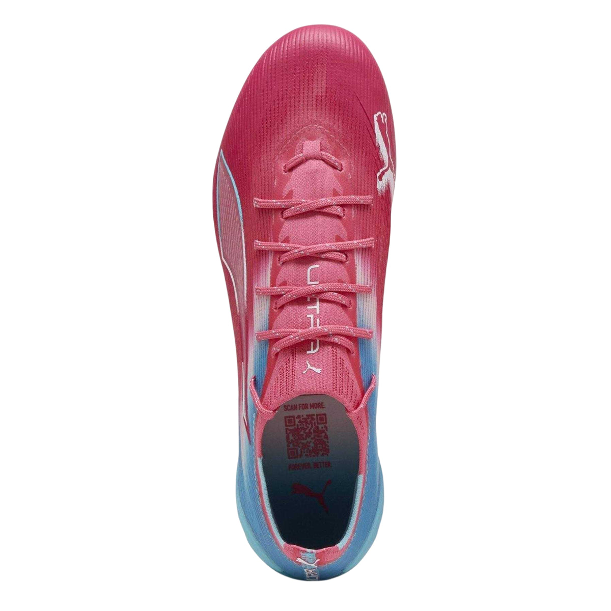 Blue-White - Side - Puma Mens 5 Ultimate Leather Detailing Firm Ground Football Boots