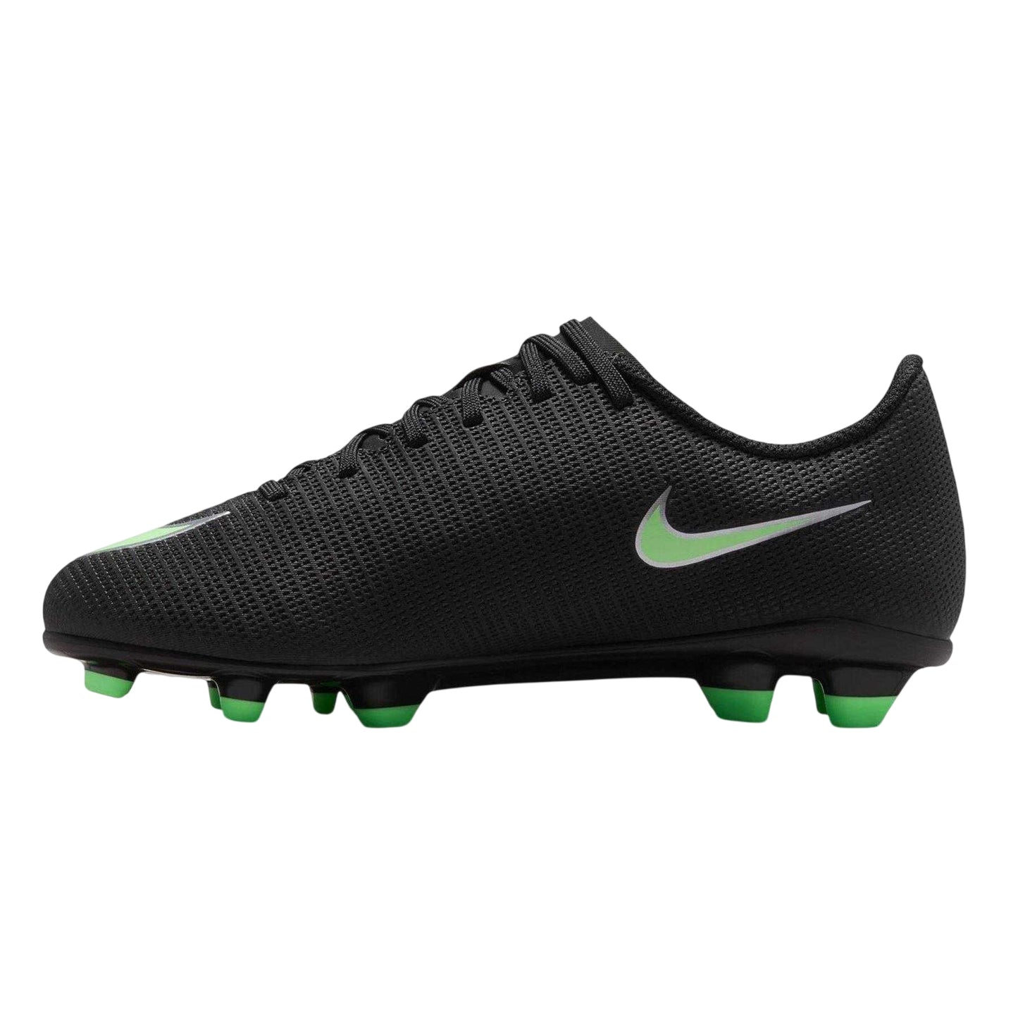 Black-Green - Side - Nike Childrens-Kids Vapor Firm Ground Football Boots