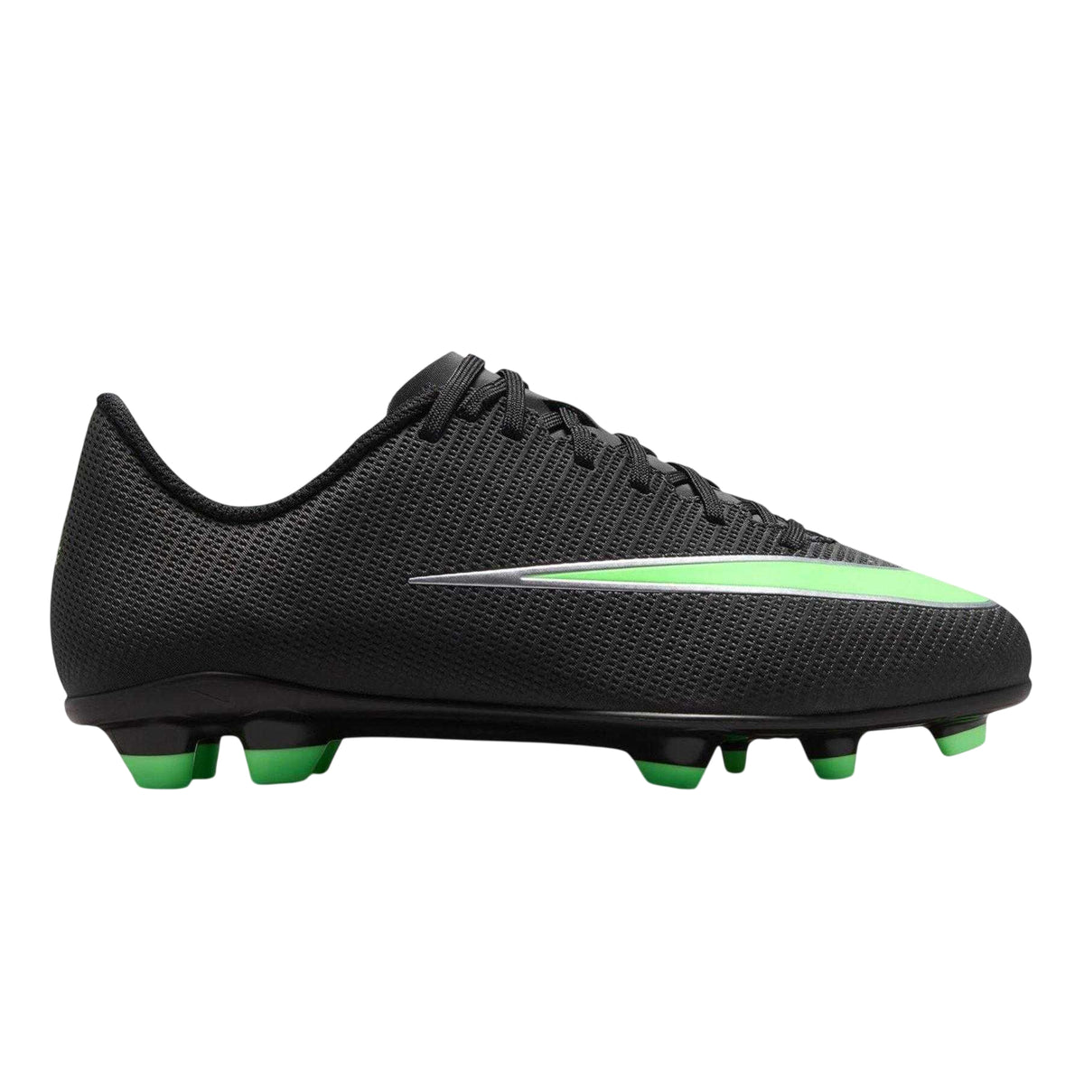 Black-Green - Front - Nike Childrens-Kids Vapor Firm Ground Football Boots
