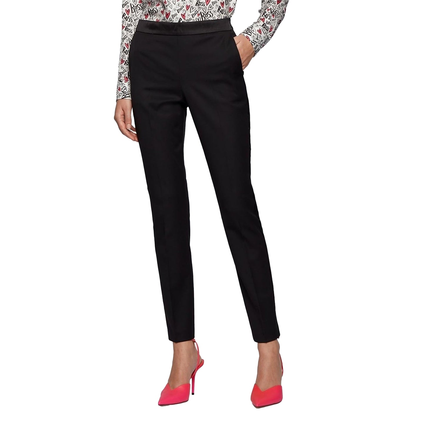 Black - Lifestyle - Boss Womens-Ladies Taxtiny Trousers