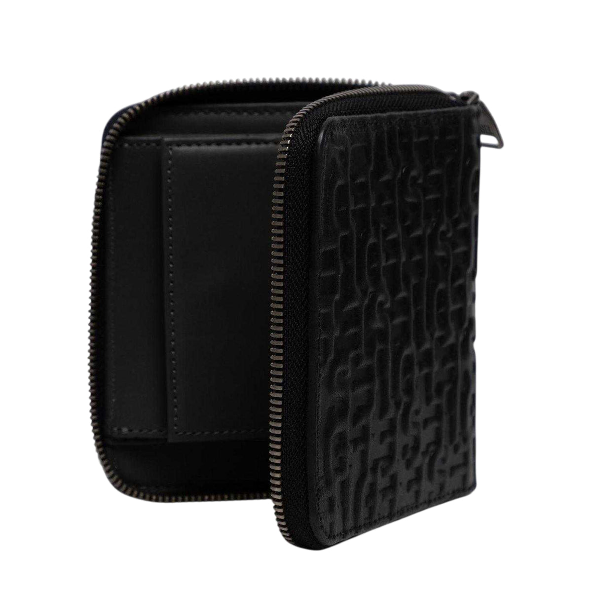 Black Ink - Side - Diesel Repeat Logo Leather Wallet