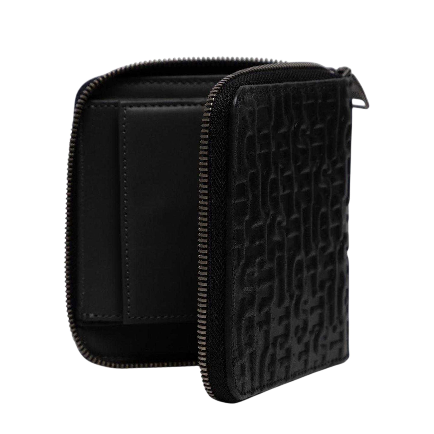 Black Ink - Side - Diesel Repeat Logo Leather Wallet
