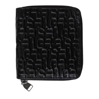 Black Ink - Front - Diesel Repeat Logo Leather Wallet