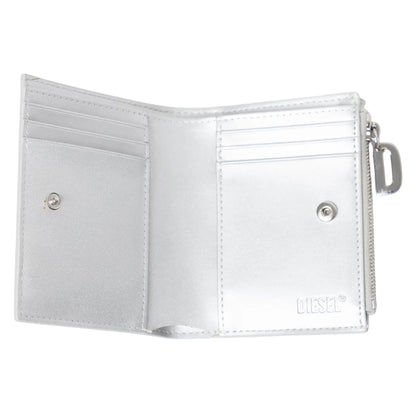 Silver - Back - Diesel Bi-Fold Leather Wallet
