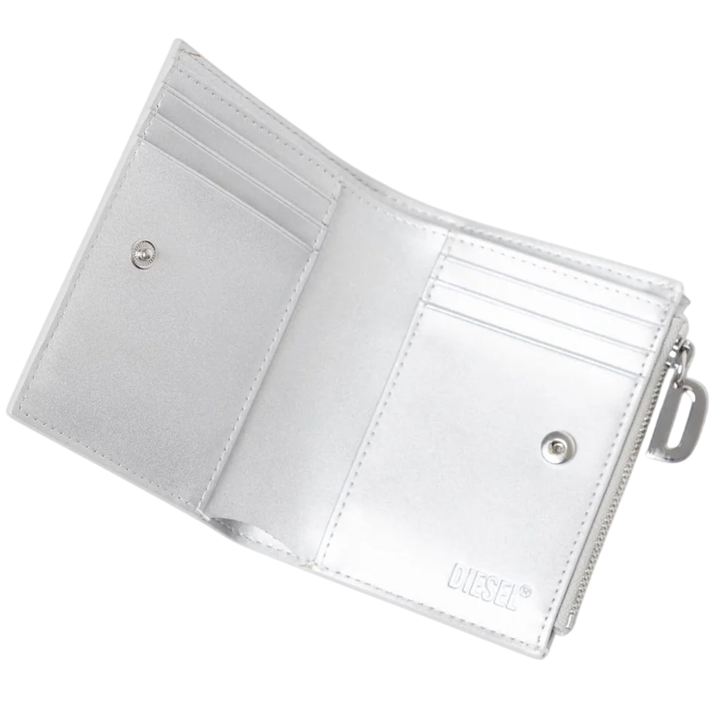 White - Side - Diesel Bi-Fold Leather Wallet