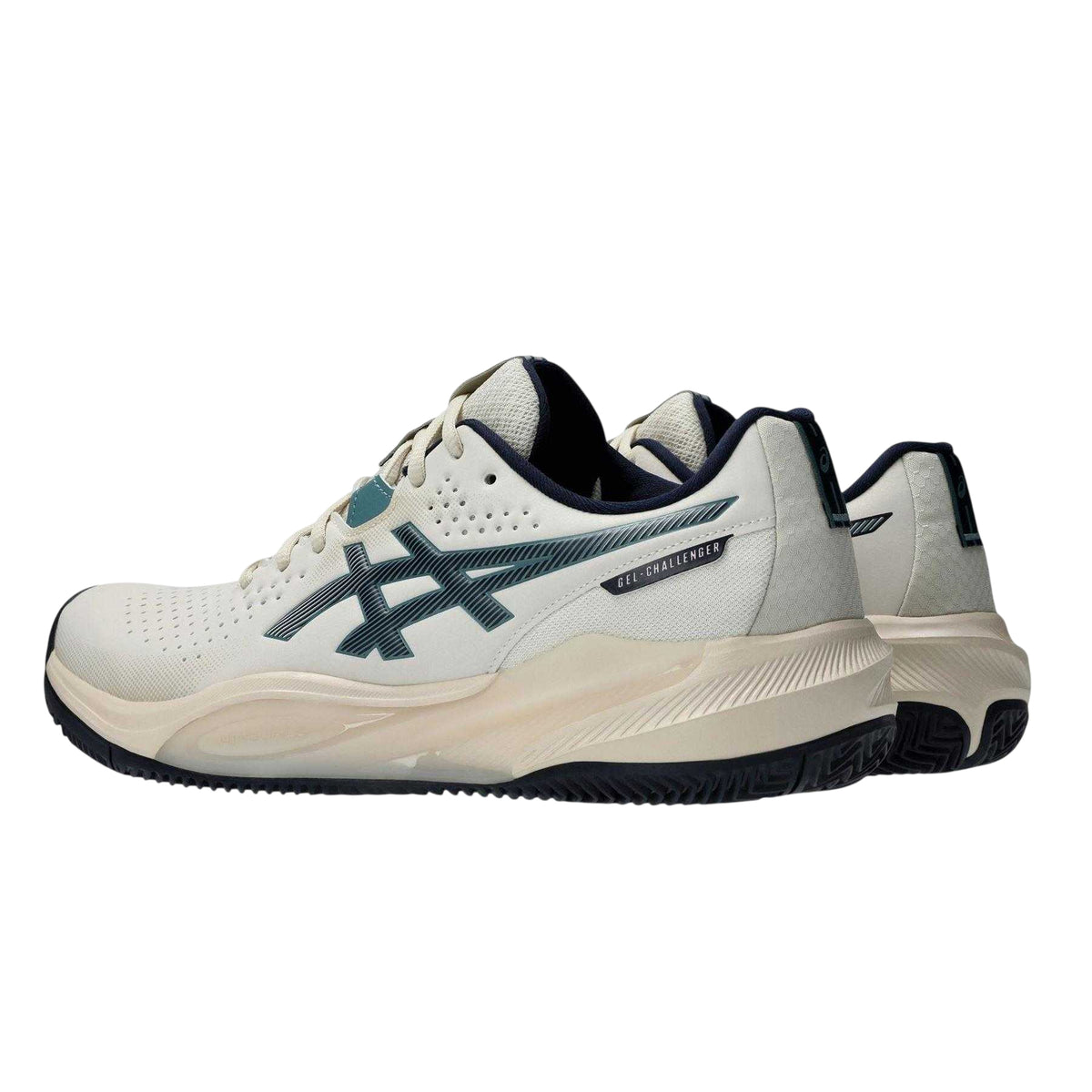 Oatmeal-Midnight - Back - Asics Mens Challenger 15 Tennis Shoes