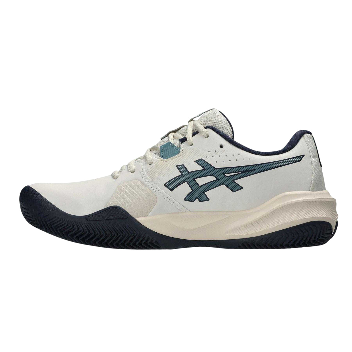 Oatmeal-Midnight - Side - Asics Mens Challenger 15 Tennis Shoes