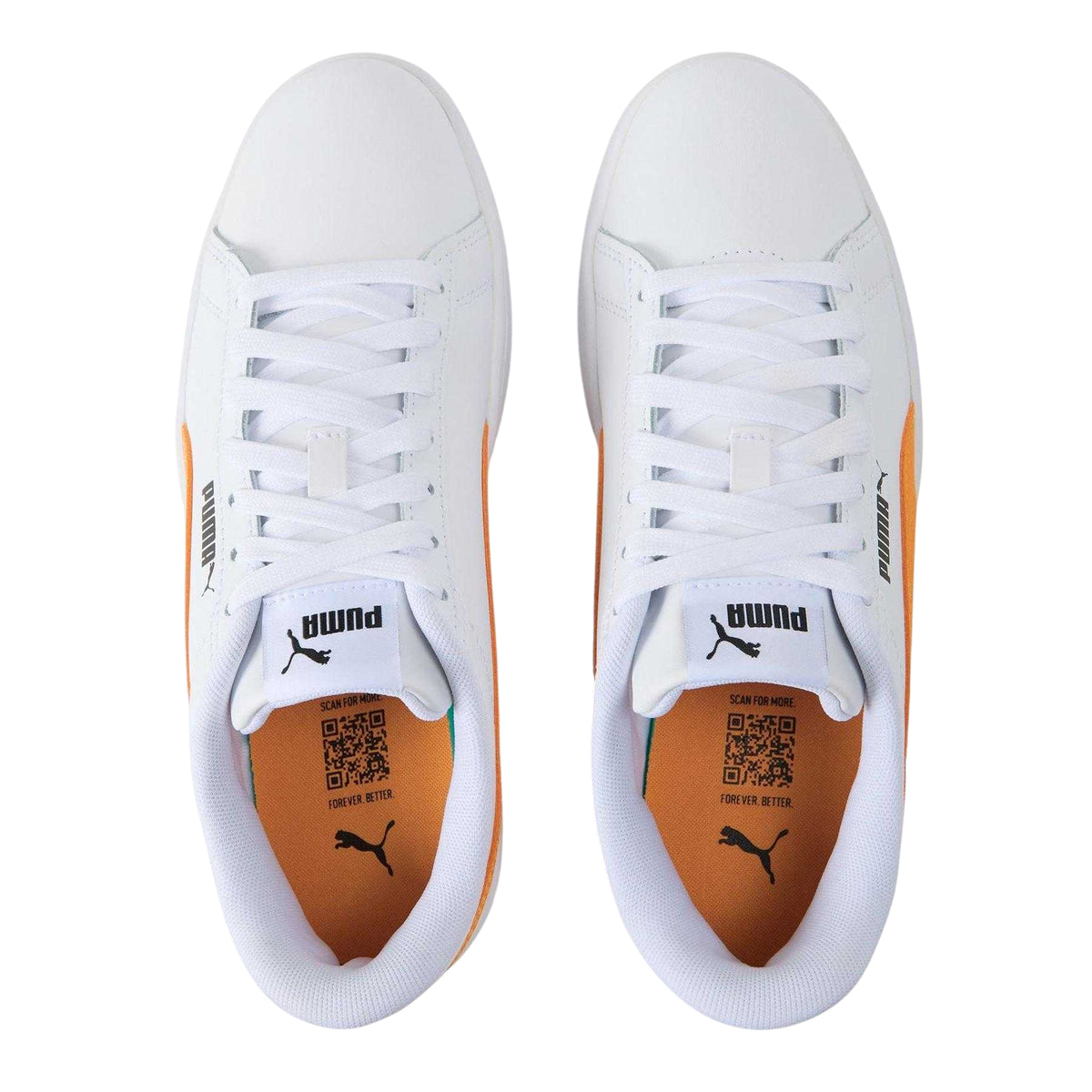 White - Side - Puma Childrens-Kids Smash 3.0 Flat Trainers