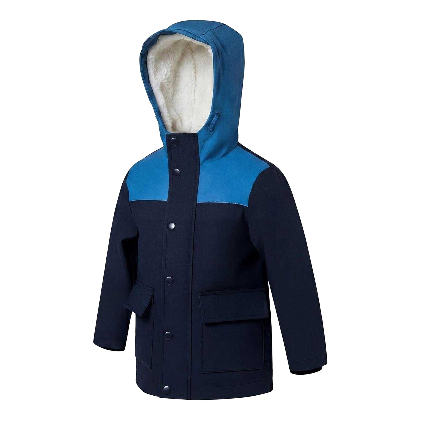 Navy - Side - Gelert Childrens-Kids Colour Block Waterproof Jacket