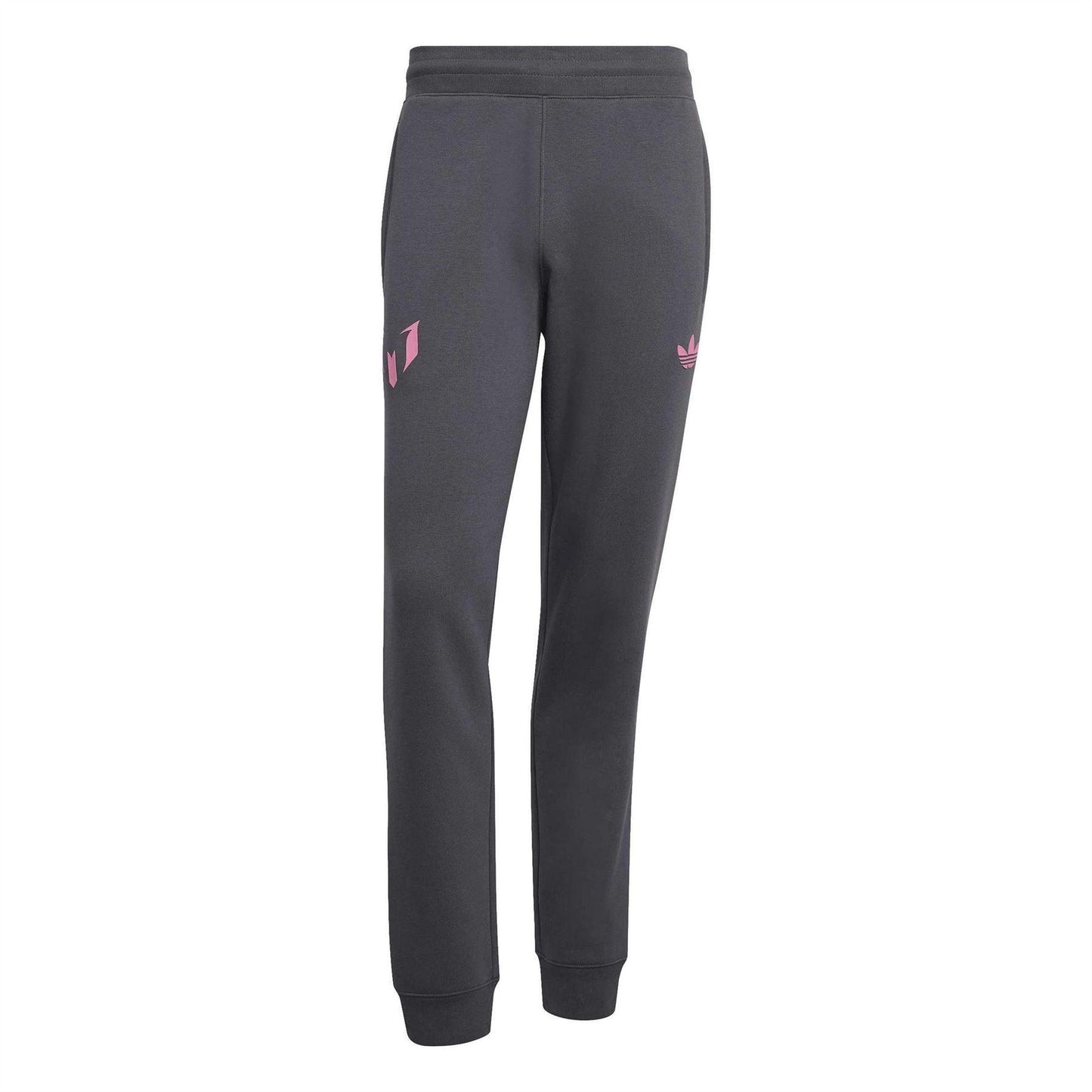 Dark Grey - Front - Adidas Mens Messi Logo Jogging Bottoms