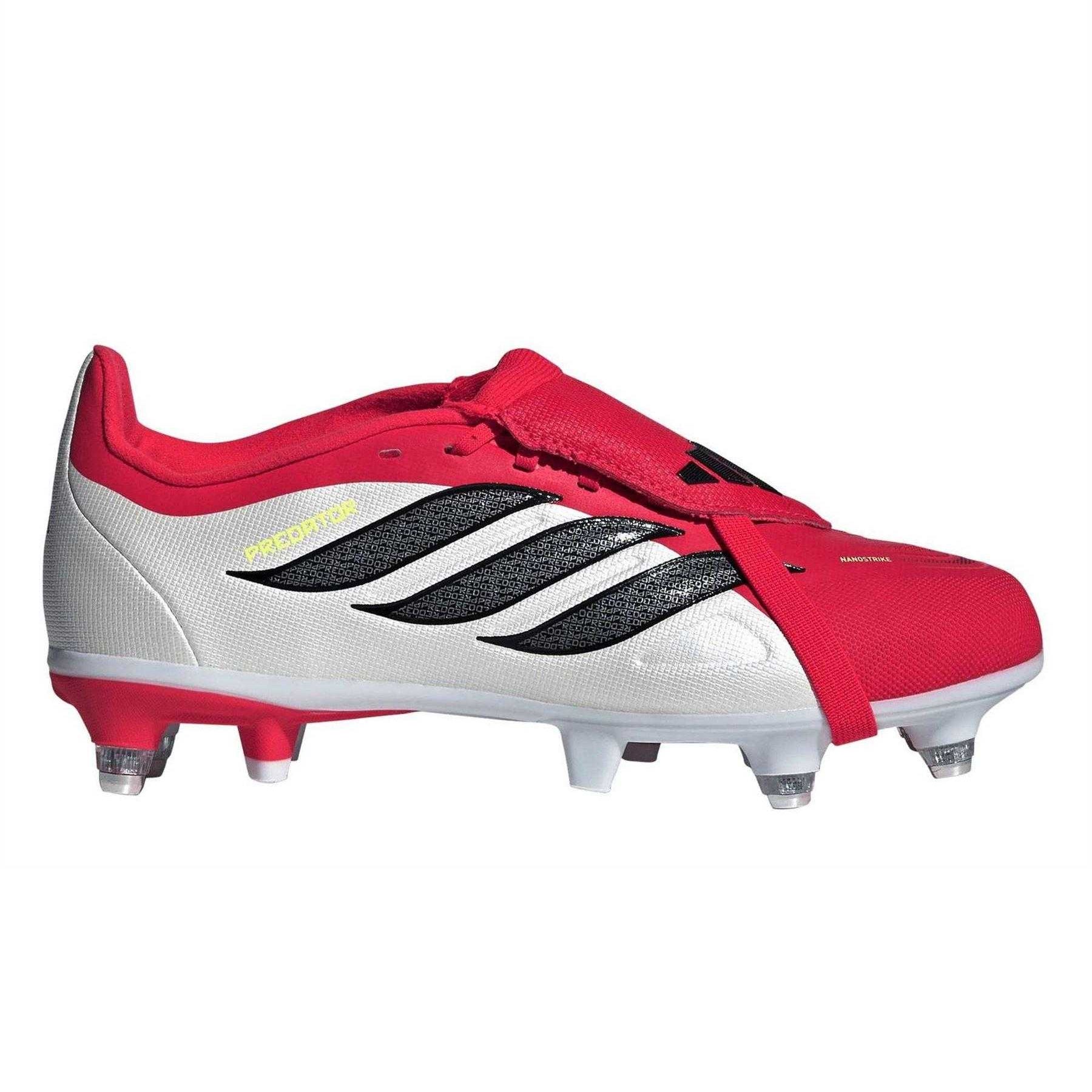 Lucid Red-Core Black - Front - Predator Childrens-Kids Predator League Soft Ground Football Boots