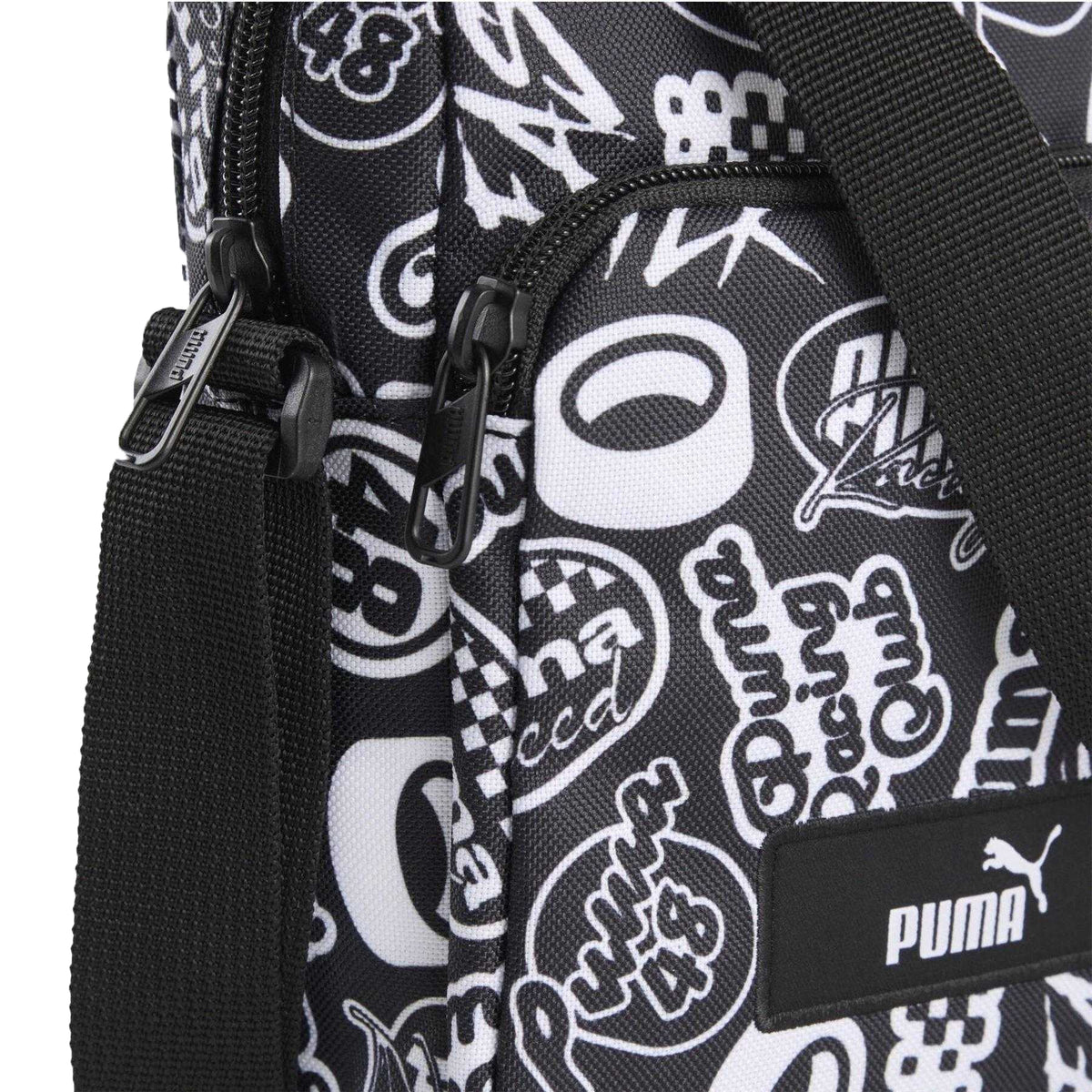 Black - Side - Puma Academy All-Over Print Crossbody Bag