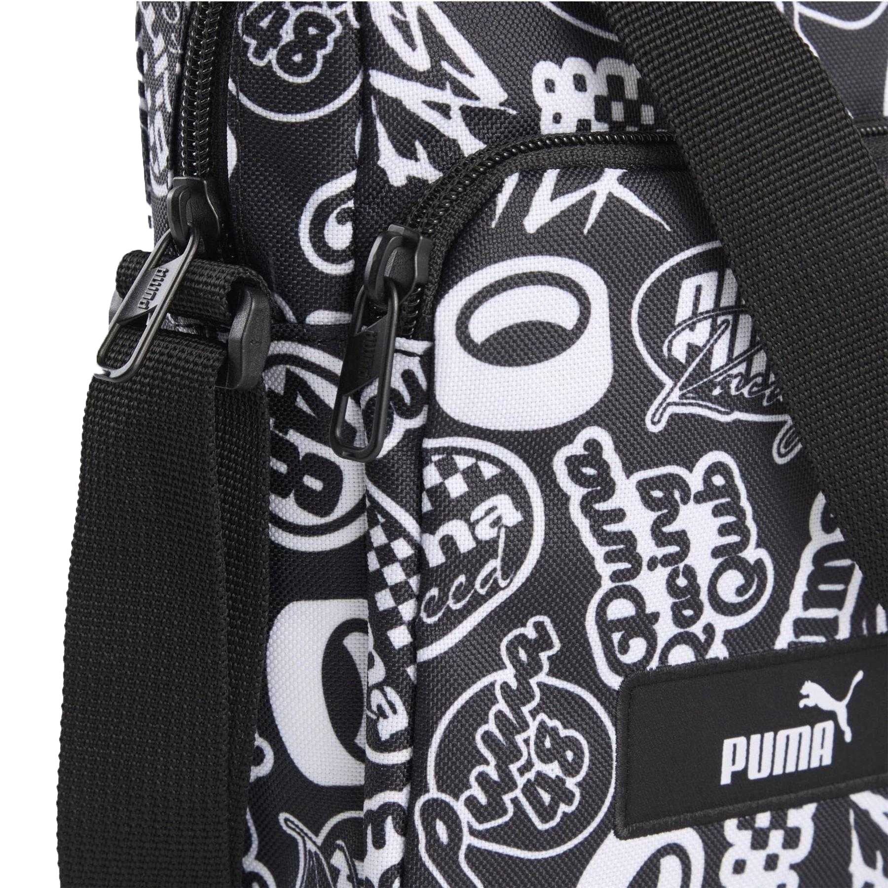 Black - Side - Puma Academy All-Over Print Crossbody Bag