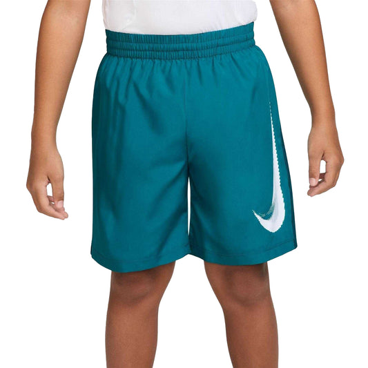 Spruce - Front - Nike Boys Dri-FIT Big Logo Shorts