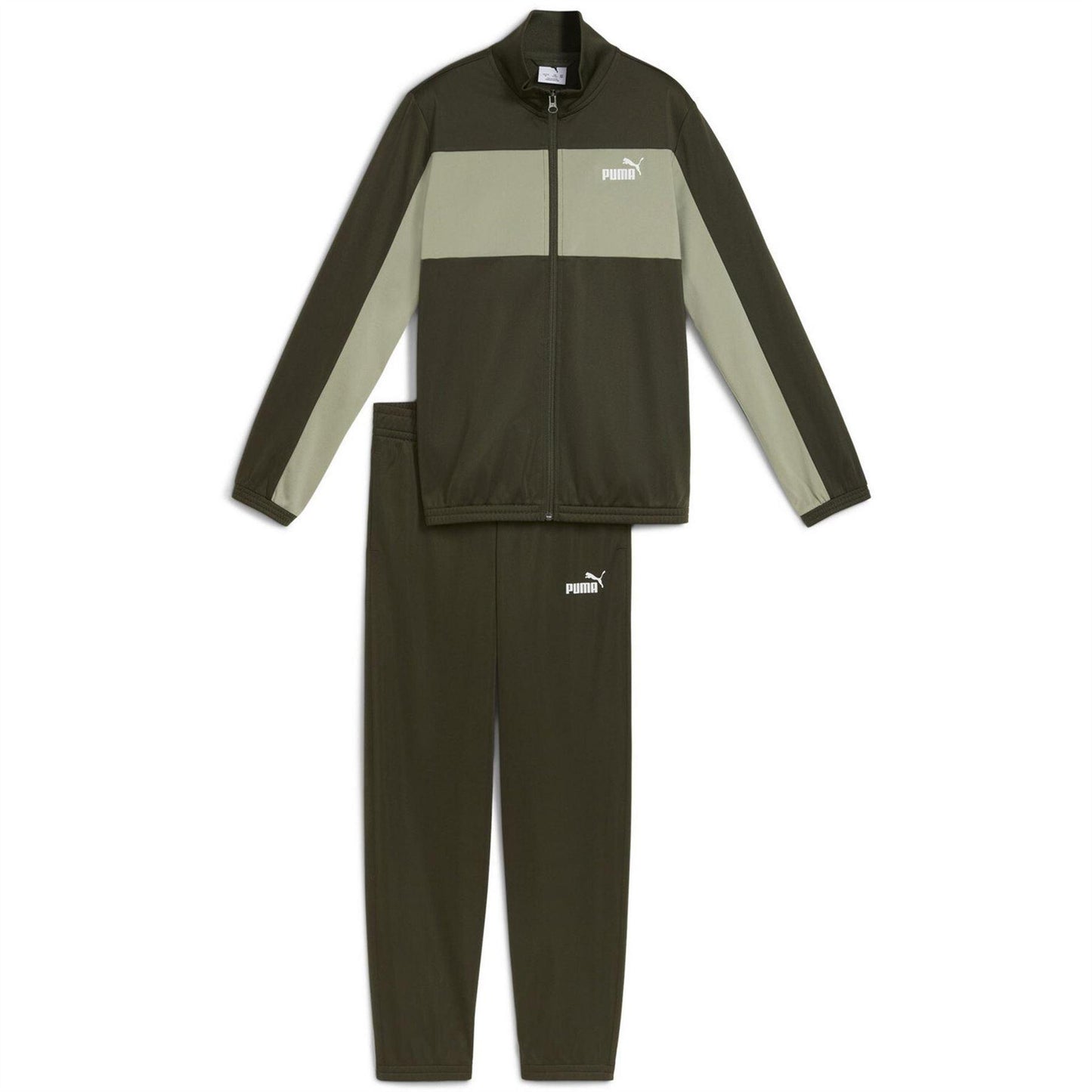 Dark Olive - Front - Puma Childrens-Kids Colour Block Tracksuit Top