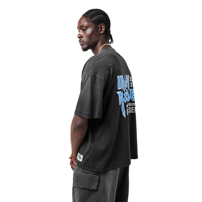 Black - Pack Shot - Represent Mens Iron Maiden Oversized T-Shirt