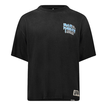 Black - Front - Represent Mens Iron Maiden Oversized T-Shirt