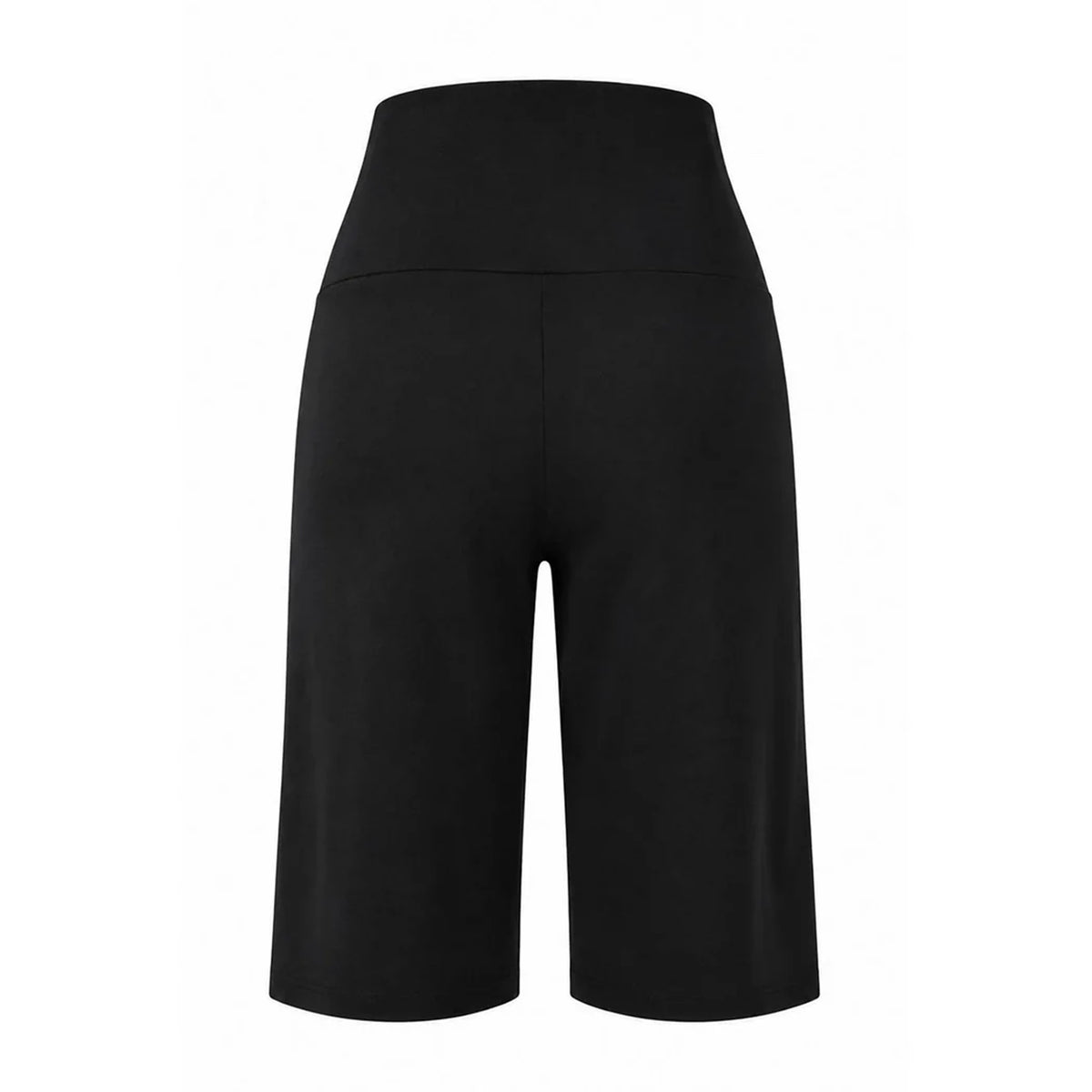 Black - Back - Miso Womens-Ladies Flared Capri Trousers