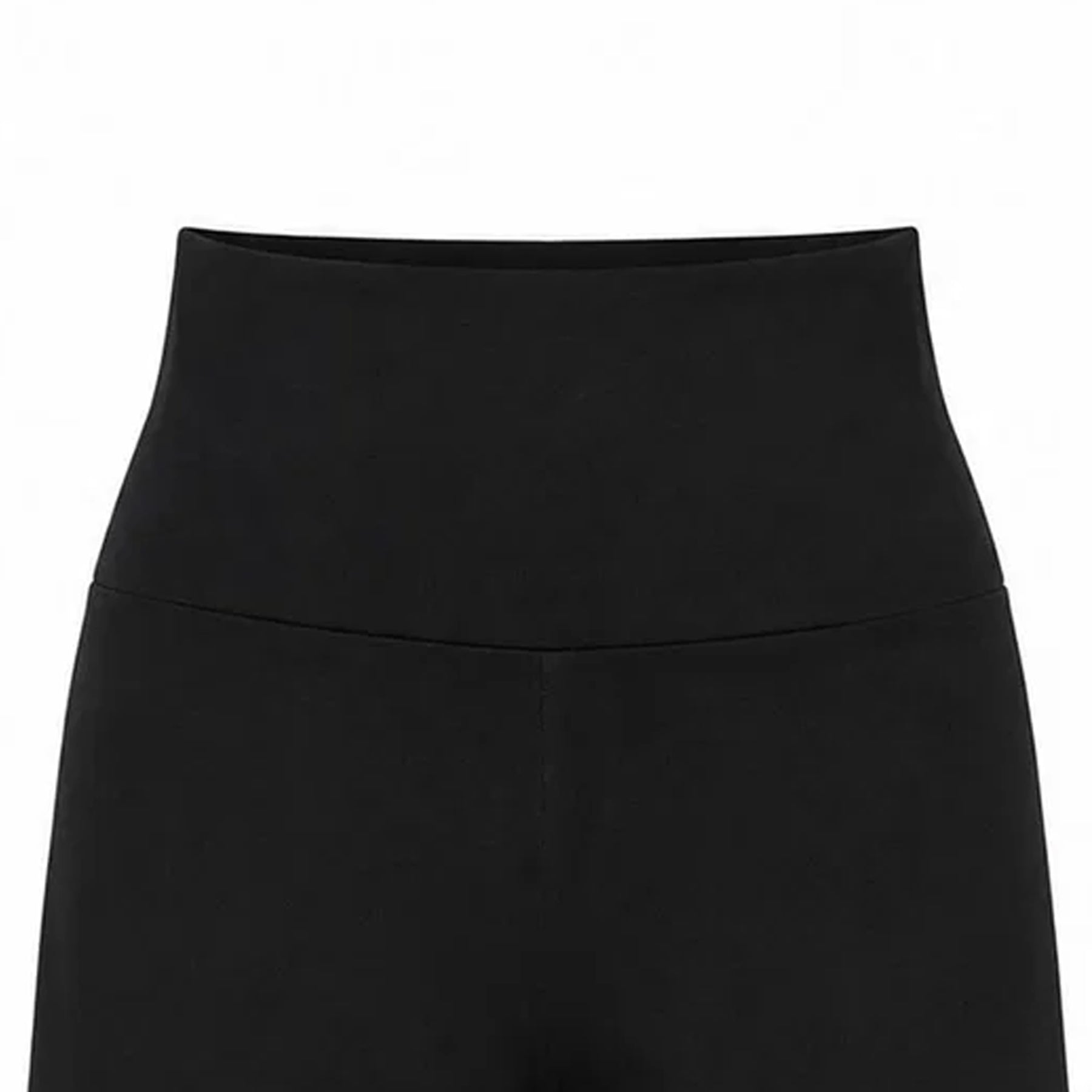 Black - Side - Miso Womens-Ladies Flared Capri Trousers