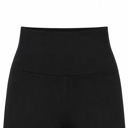Black - Side - Miso Womens-Ladies Flared Capri Trousers