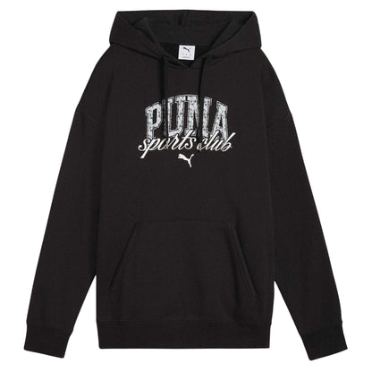 Puma Black - Front - Puma Womens-Ladies Logo Overhead Hoodie