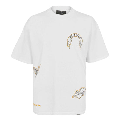 Vintage White - Front - Represent Mens Legacy Oversized T-Shirt