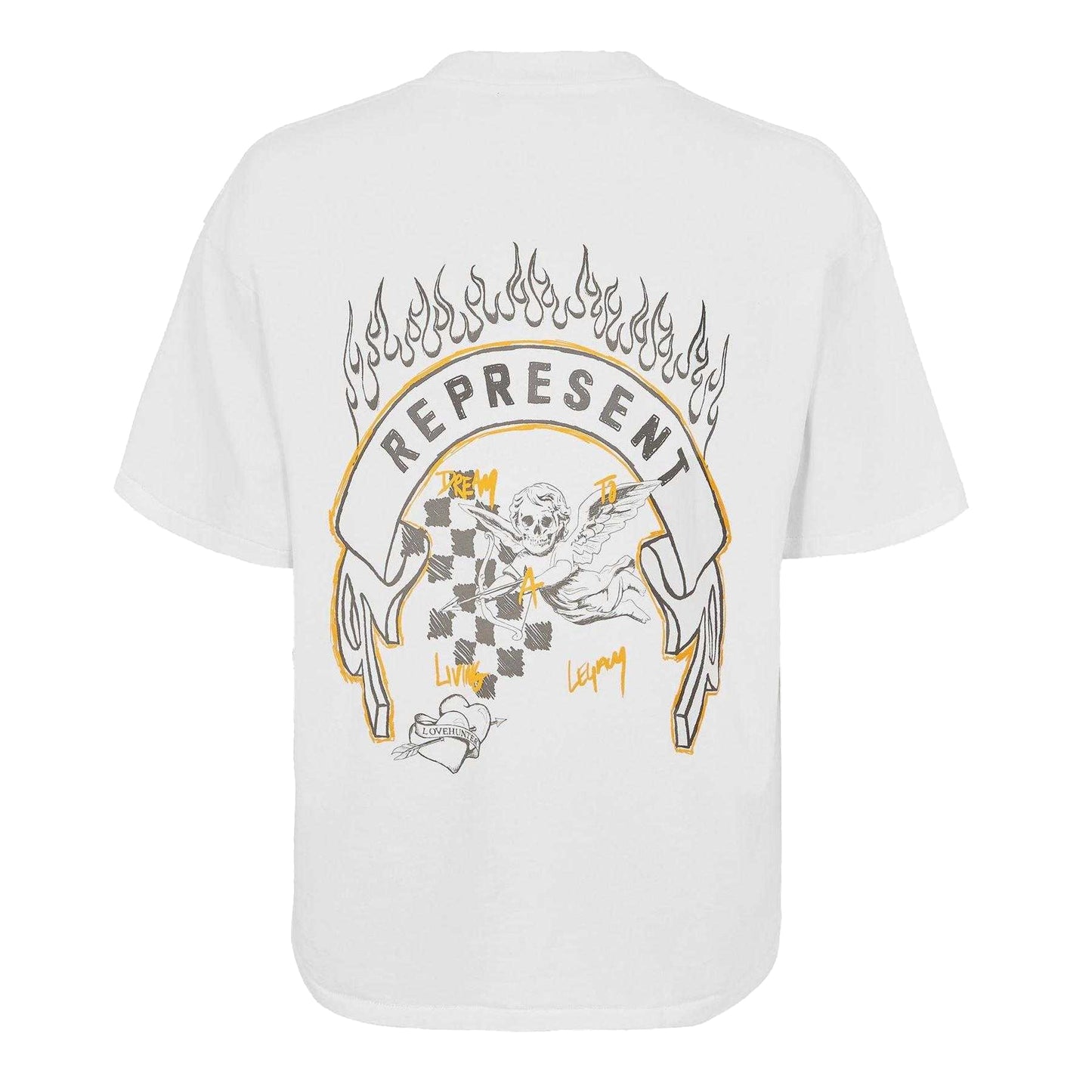 Vintage White - Back - Represent Mens Legacy Oversized T-Shirt