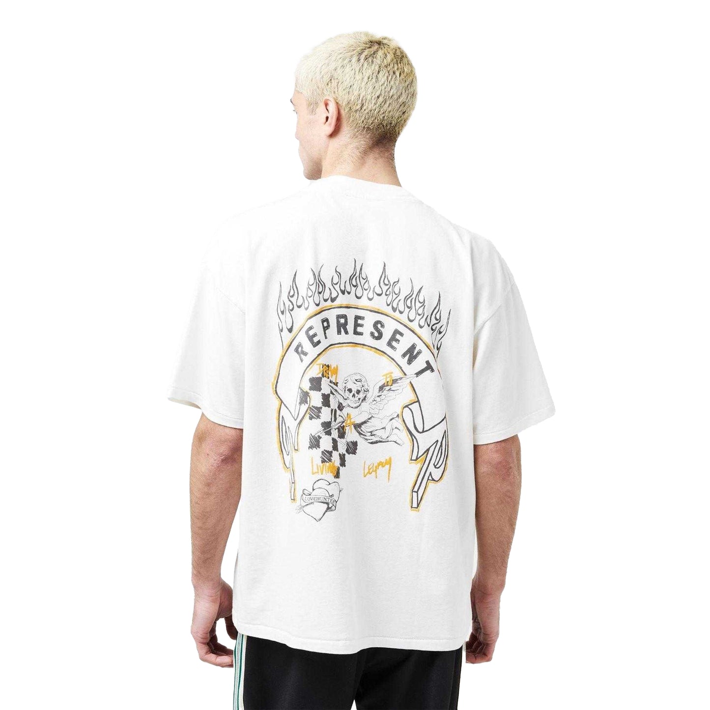 Vintage White - Pack Shot - Represent Mens Legacy Oversized T-Shirt