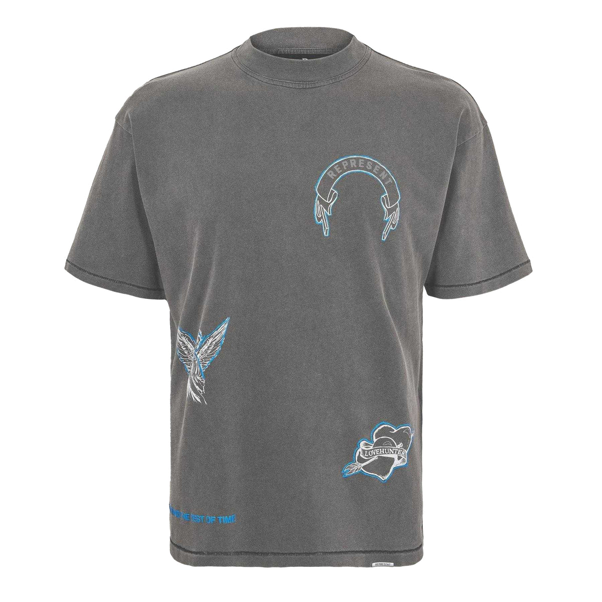 Vintage Grey - Front - Represent Mens Legacy Oversized T-Shirt