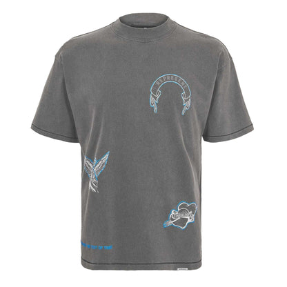 Vintage Grey - Front - Represent Mens Legacy Oversized T-Shirt