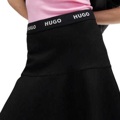 Black - Side - Hugo Womens-Ladies Relosana_1 Mini Skirt