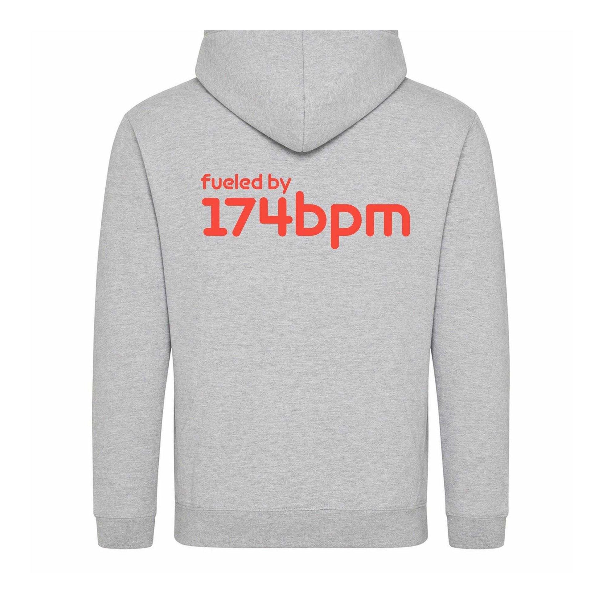 Grey - Back - AWD Mens Fueled By 174BPM Printed Hoodie