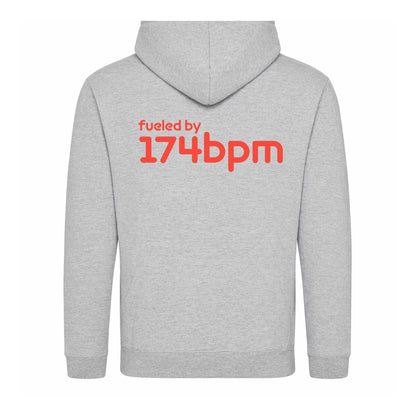 Grey - Back - AWD Mens Fueled By 174BPM Printed Hoodie