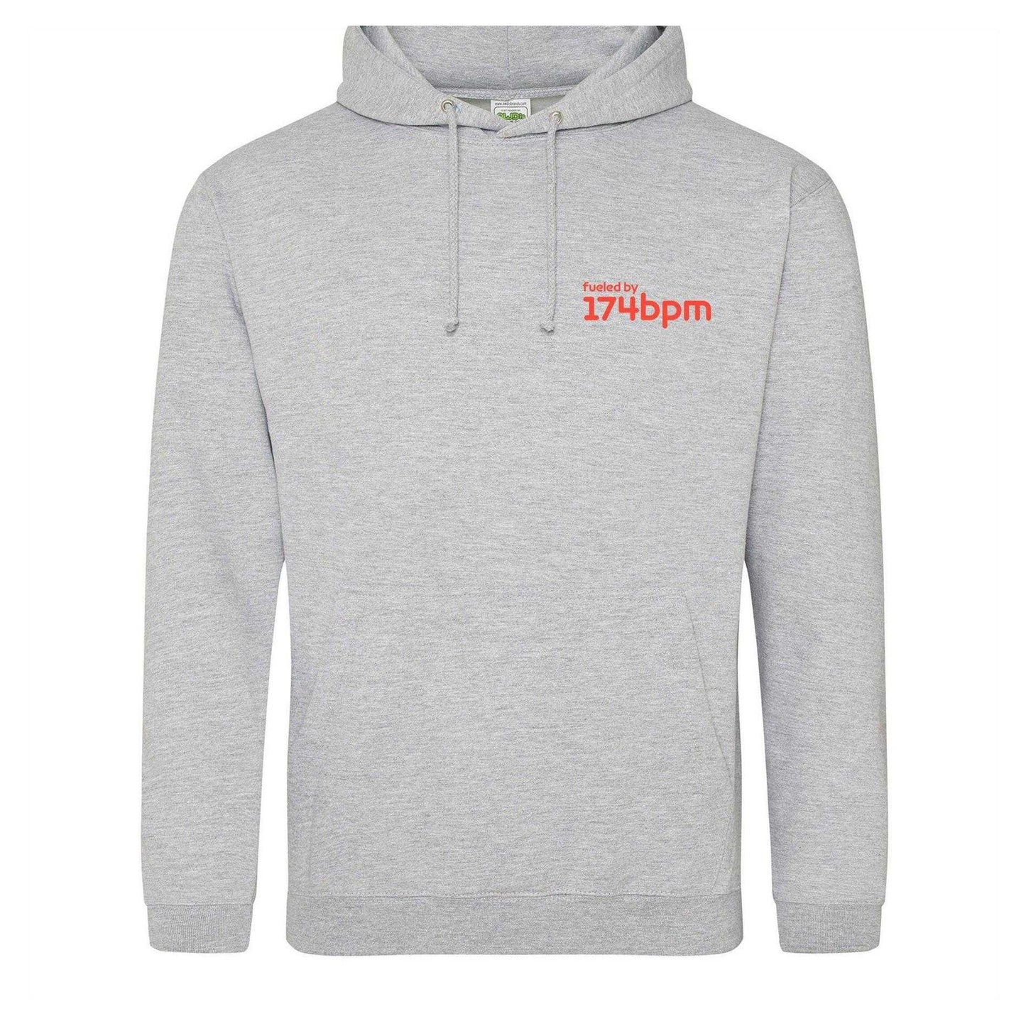 Grey - Front - AWD Mens Fueled By 174BPM Printed Hoodie