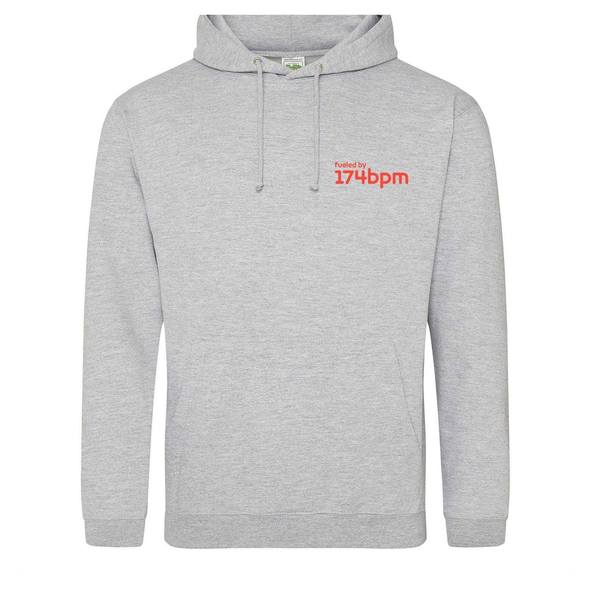 Grey - Front - AWD Mens Fueled By 174BPM Printed Hoodie