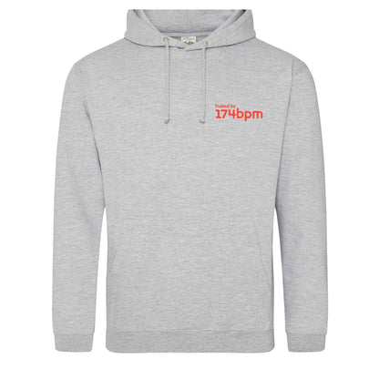 Grey - Front - AWD Mens Fueled By 174BPM Printed Hoodie