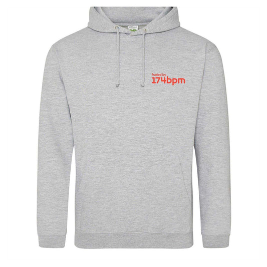 Grey - Front - AWD Mens Fueled By 174BPM Printed Hoodie