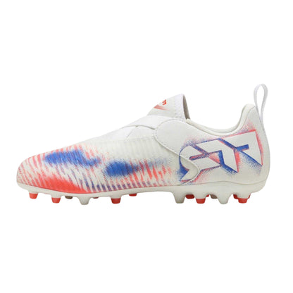 White-Black-Glowing Red - Back - Puma Childrens-Kids Future 8 Match Firm Ground Football Boots