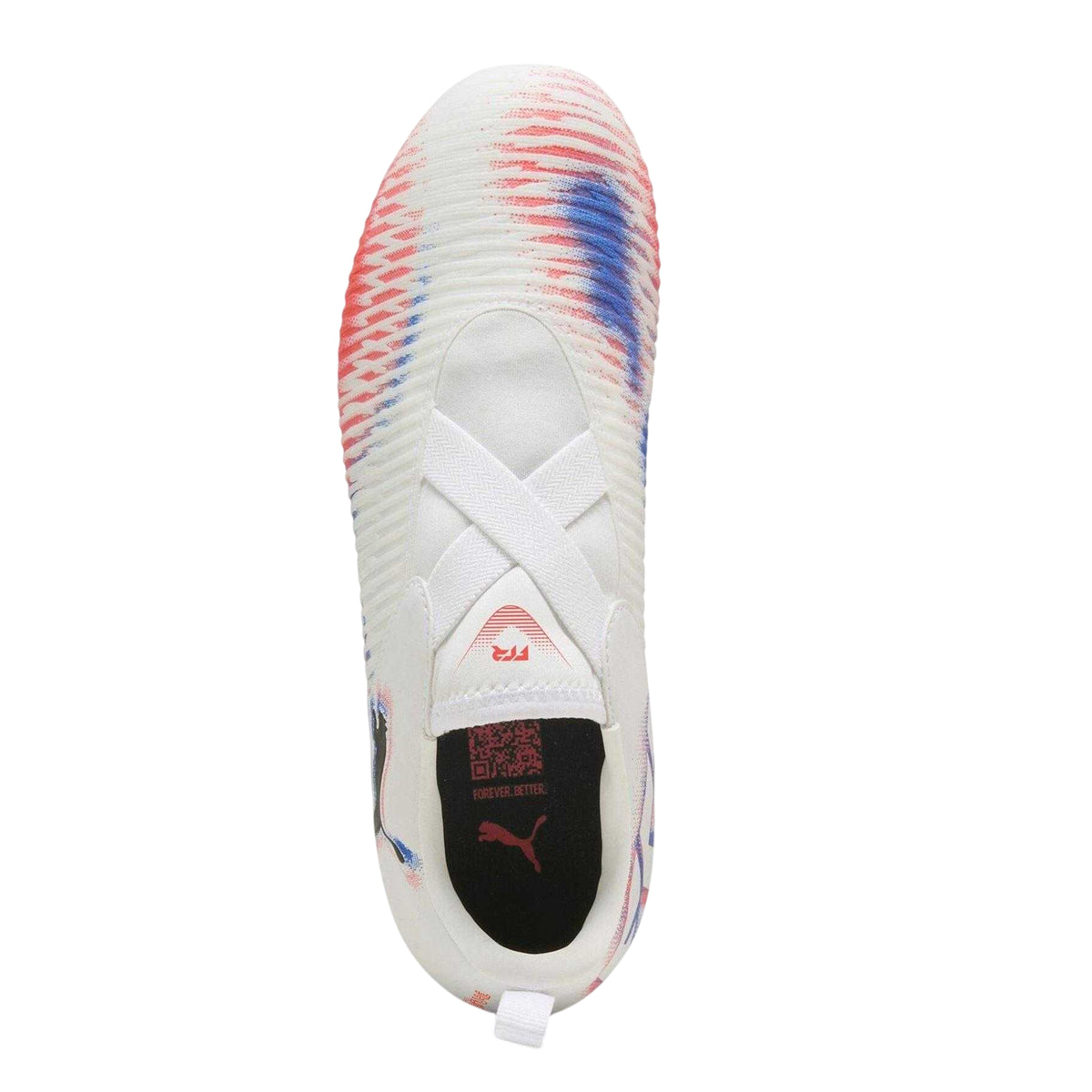 White-Black-Glowing Red - Side - Puma Childrens-Kids Future 8 Match Firm Ground Football Boots