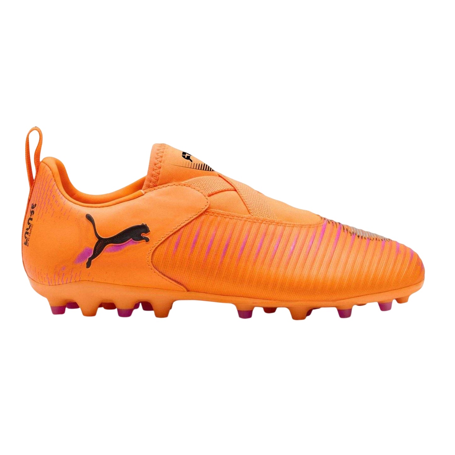 Hot Red-Black - Front - Puma Childrens-Kids Future 8 Match Firm Ground Football Boots
