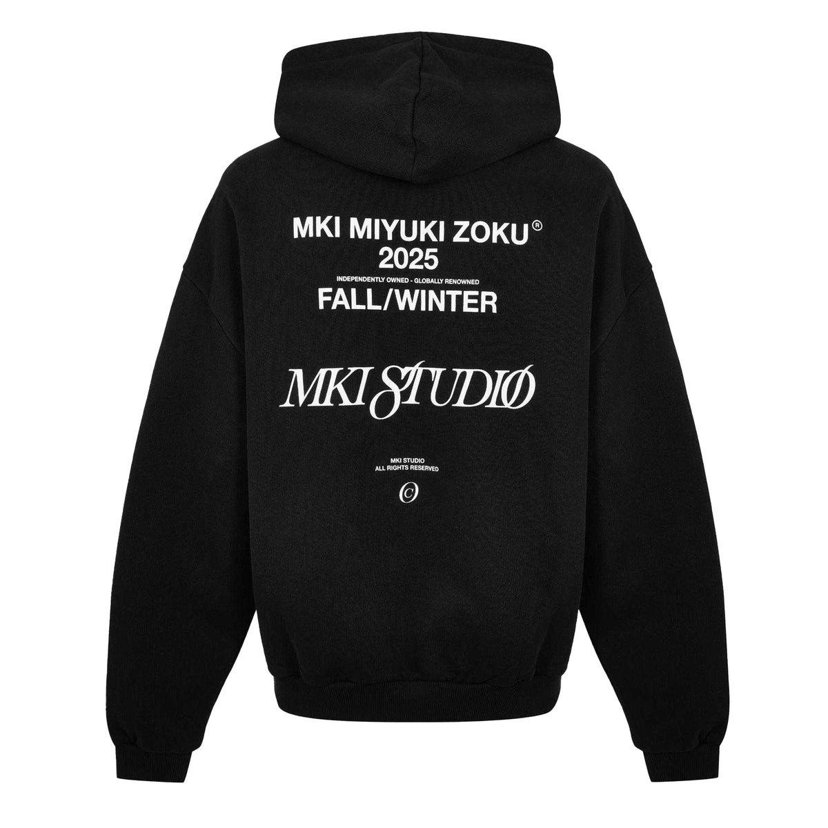 Black - Back - MKI MIYUKI ZOKU Mens Back Print Logo Hoodie