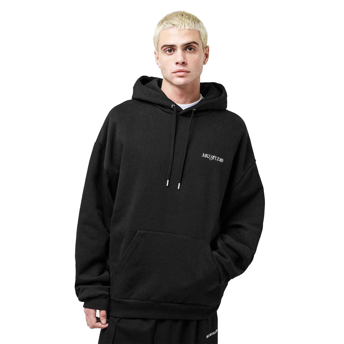 Black - Lifestyle - MKI MIYUKI ZOKU Mens Back Print Logo Hoodie