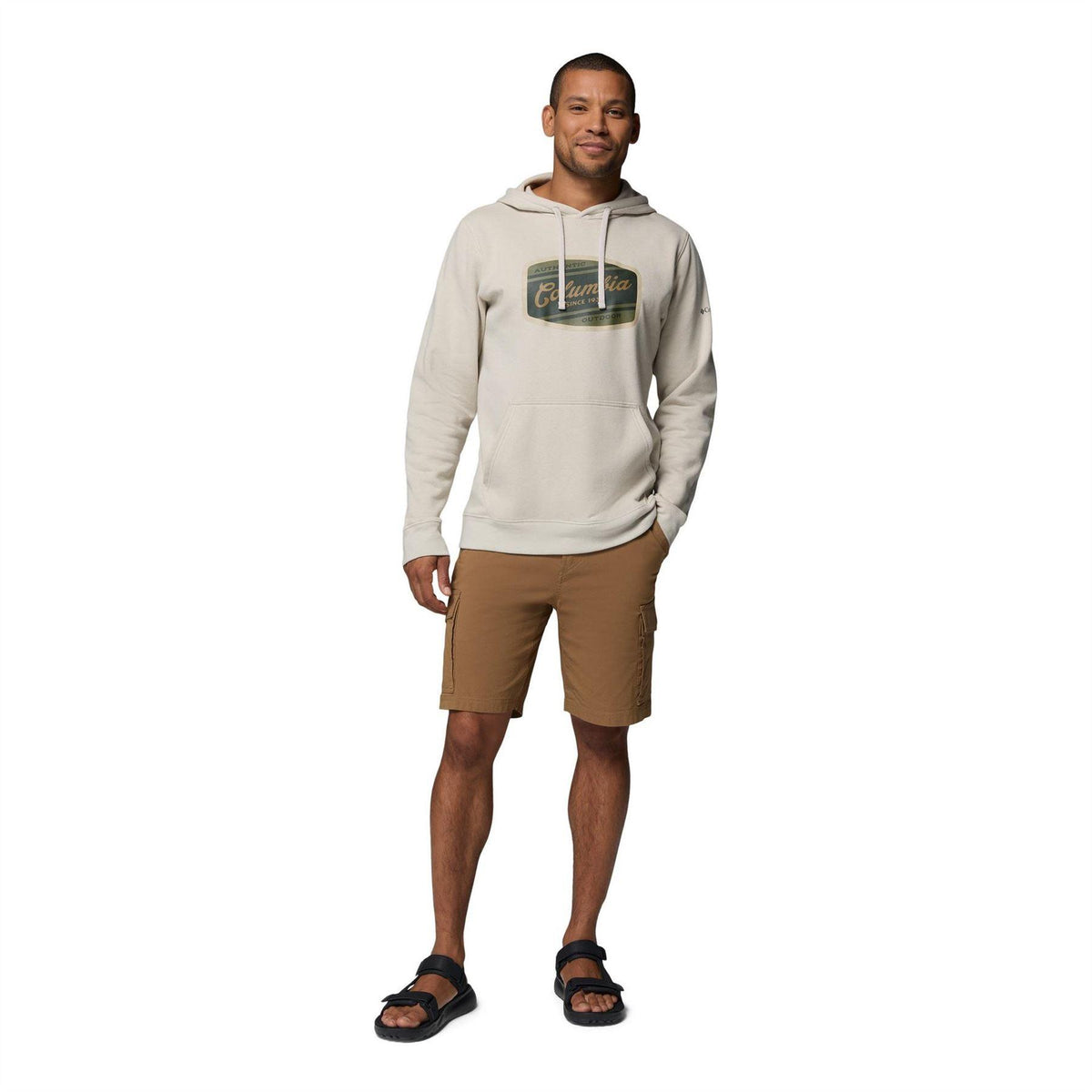 Beige - Lifestyle - Columbia Mens Trek Graphic Hoodie