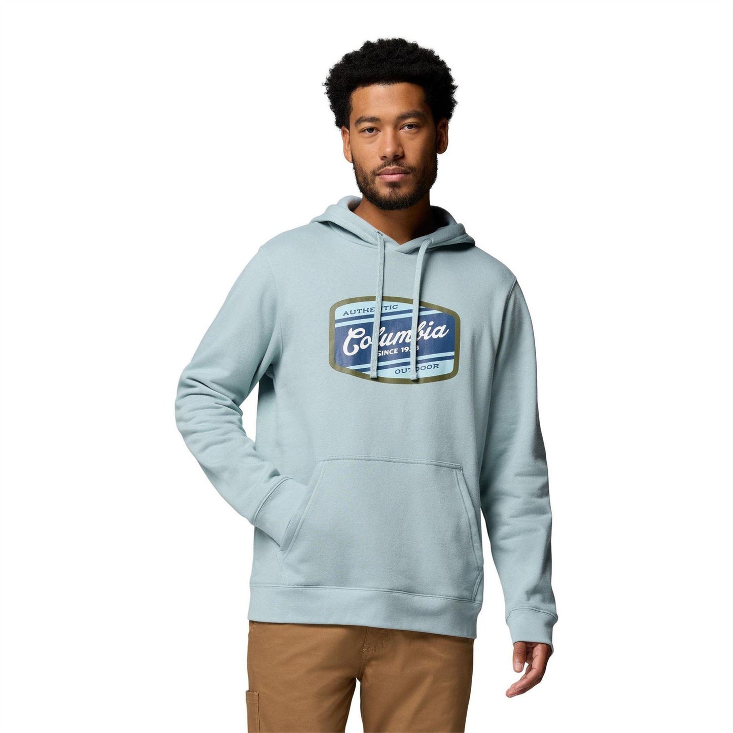 Blue - Front - Columbia Mens Trek Graphic Hoodie