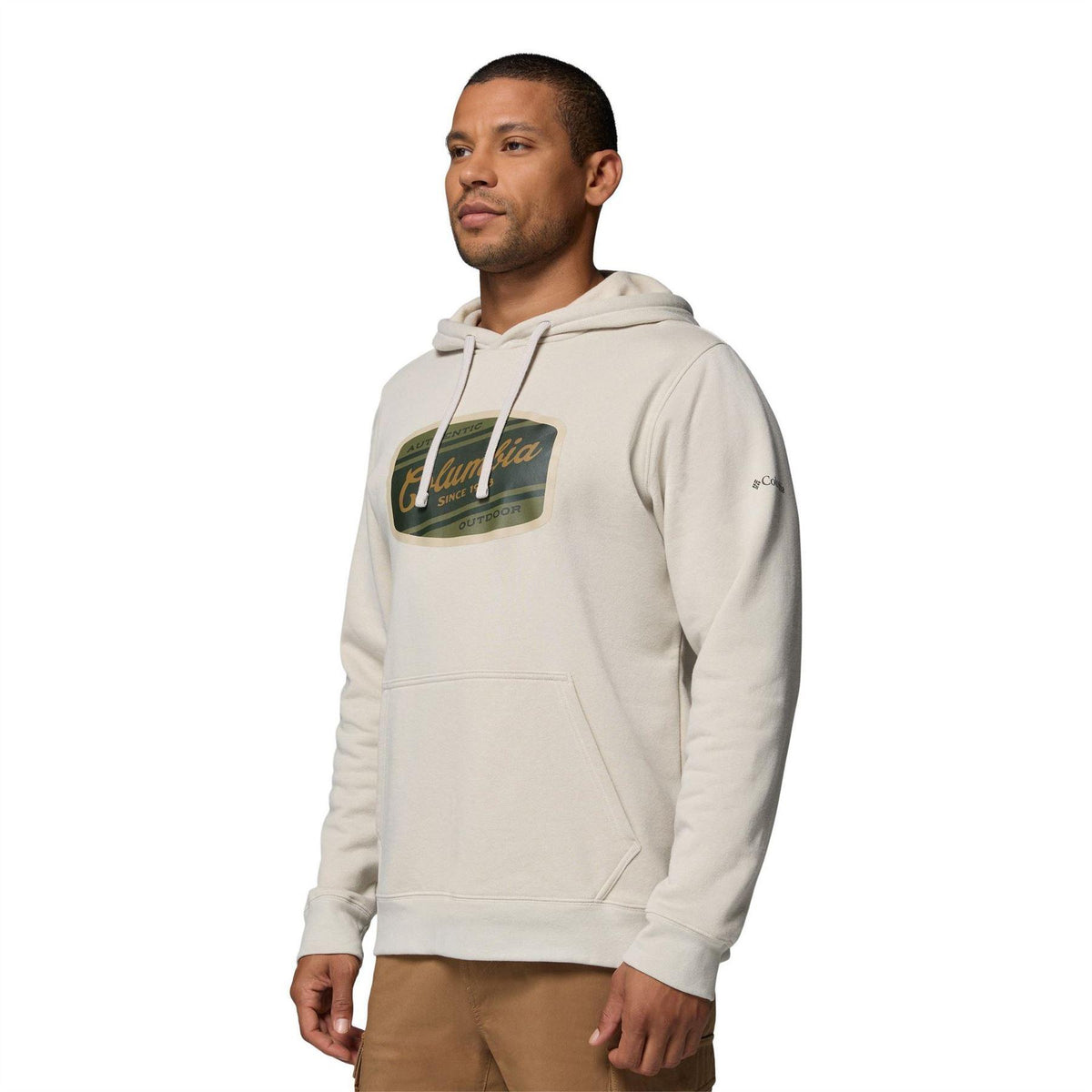 Beige - Front - Columbia Mens Trek Graphic Hoodie