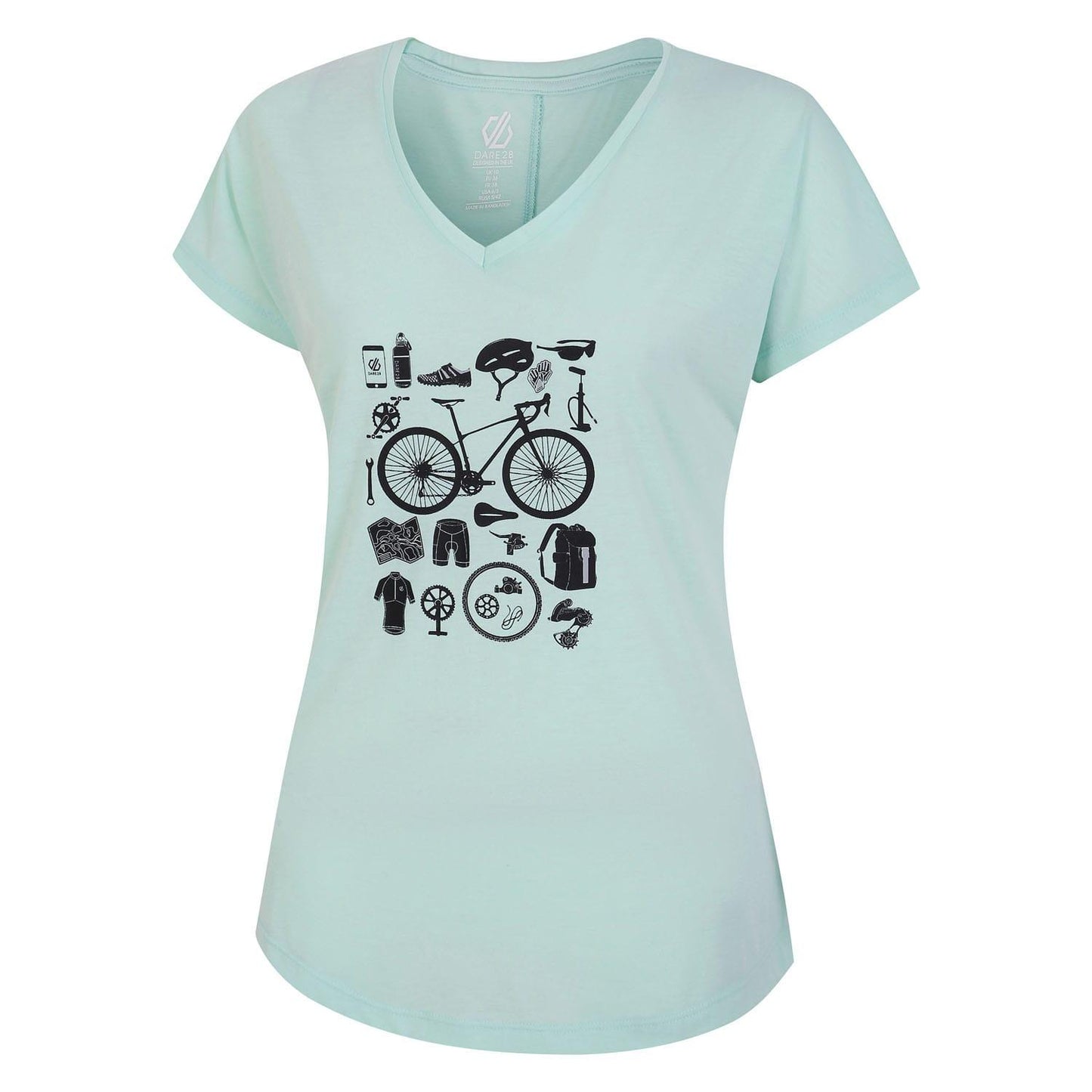 Mint - Side - Dare 2B Womens-Ladies Calm V Neck T-Shirt