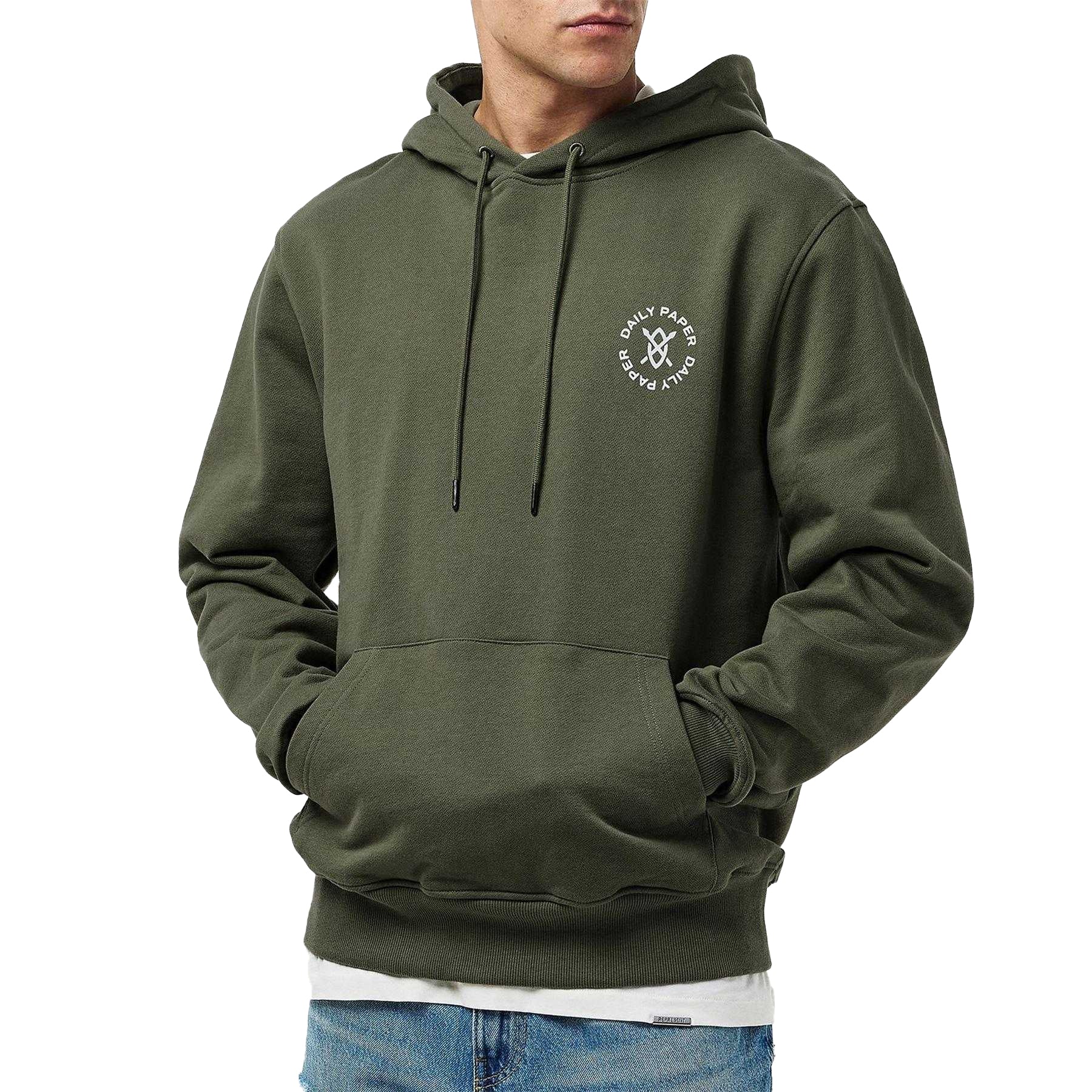 Clover Green - Pack Shot - Daily Paper Mens Shield Logo Circle Hoodie
