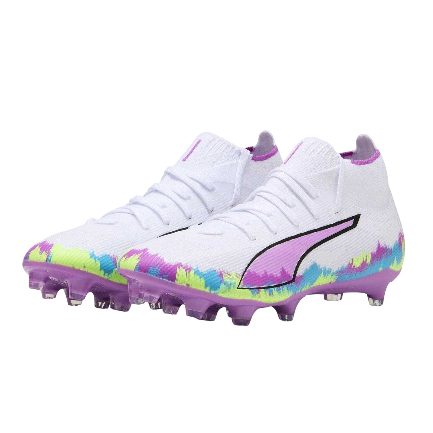 White - Pack Shot - Puma Childrens-Kids Ultra 6 Match+Brilliance Firm Ground Football Boots