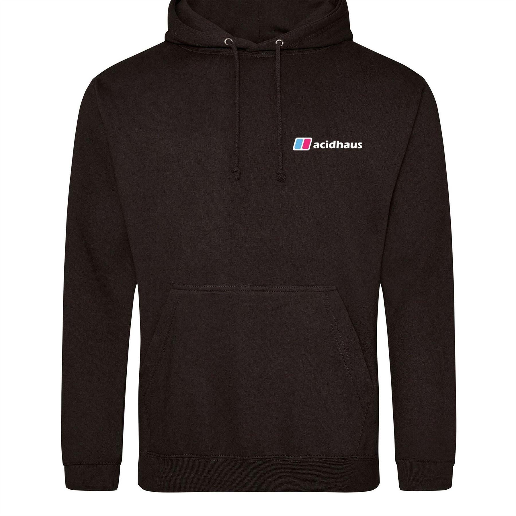 Black - Front - AWD Mens Acidhaus Hoodie
